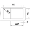 Kép 3/4 - BLANCO TIPO XL 6 S mosogatótálca, natúr rozsdamentes acél, excenterrel (208548 mos+237859 lef)