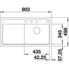 Kép 3/5 - BLANCO ZENAR 5S-F jobb palaszürke t.n,