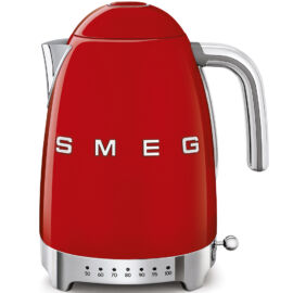 SMEG retro vízforraló, állítható hőm.,3D logó, piros
