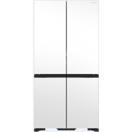 HITACHI alulfagyasztós hűtőszekrény, 90x184 cm, matt fehér üveg