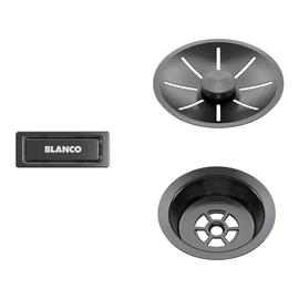 BLANCO InFino szett egy medencés mosogatóhoz, satin dark steel, lefolyógarnitúrát nem tartalmaz