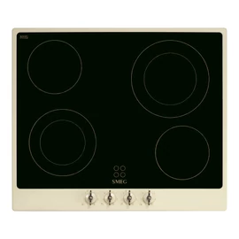 SMEG KERÁMIA FŐZŐLAP, Colonial design, 60 cm, 4 főzőzóna, bézs