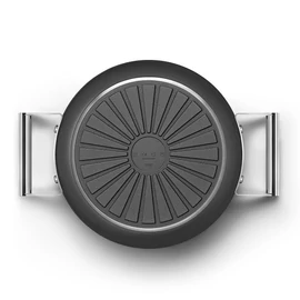 SMEG LÁBAS, 24 cm, edzett üveg fedél, rozsdamentes acél fogantyú, matt fekete