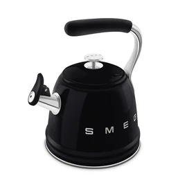 SMEG VÍZFORRALÓ TEÁSKANNA, retro, síppal, fekete