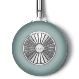 SMEG WOK SERPENYŐ, 30 cm, rozsdamentes acél fogantyú, matt smaragdzöld