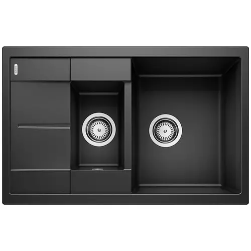 BLANCO METRA 6 S Compact Silgranit mosogatótálca, fekete, excenterrel