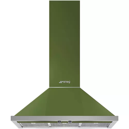 SMEG KÜRTŐS PÁRAELSZÍVÓ, Portofino design, 90 cm, szálcsiszolt rozsdamentes acél/oliva zöld