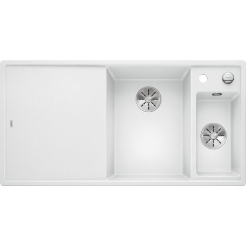 BLANCO AXIA III 6 S Silgranit mosogatótálca, jobbos medencével, fehér, üveg vágólappal, excenterrel
