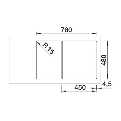 BLANCO ADIRA 45S antracit tart., exc.