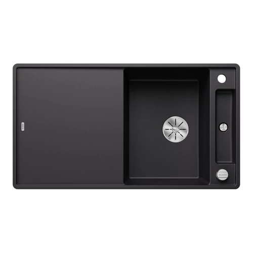 BLANCO AXIA III 5 S-F SILGRANIT mosogató, fekete, üveg vágólappal, lefolyó-távműködtetővel