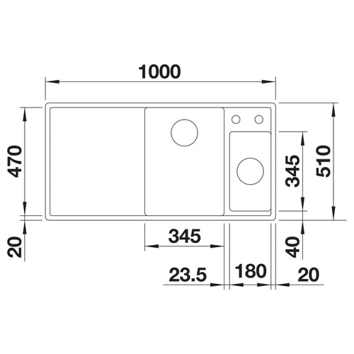 BLANCO AXIA III 6 S SILGRANIT mosogató, jobbos, vulkánszürke, fa vágódeszkával, lefolyó-távműködtetővel