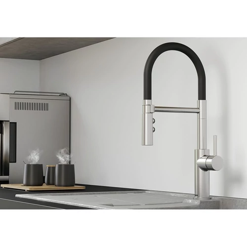 BLANCO CATRIS-S Flexo kihúzható fejes csaptelep, satin dark steel, HD