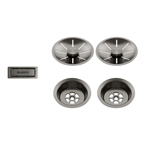 BLANCO InFino szett két medencés mosogatóhoz, satin platinum, lefolyógarnitúrát nem tartalmaz