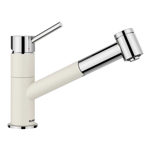 BLANCO KANO-S Vario kihúzható fejes csaptelep, törtfehér/króm, SILGRANIT-Look, HD