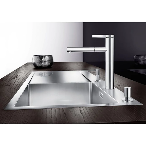 BLANCO LINEE-S kihúzható fejes csaptelep, selyemmatt rozsdamentes acél, HD