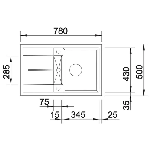 BLANCO METRA 45 S SILGRANIT mosogató, palaszürke