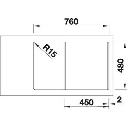 BLANCO SONA 45 S vulkánszürke exc.n.
