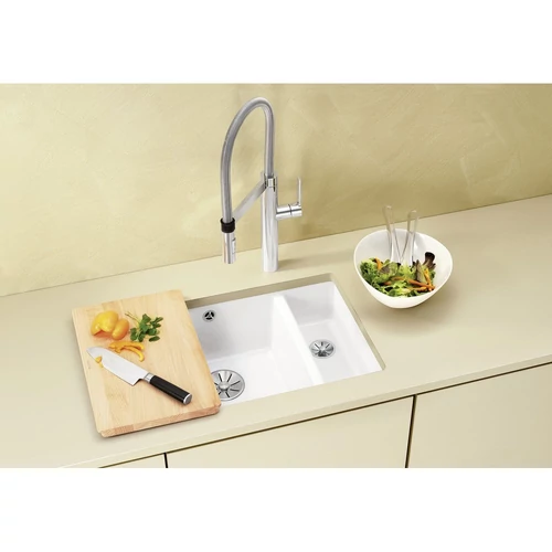 BLANCO SUBLINE 350/150-U PuraPlus kerámia mosogató, balos, fekete