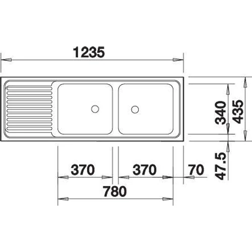 BLANCO TOP EZS 12X4-2 mosogatótálca, forgatható, lefolyógarnitúrával (203349 mos+137034 lef)