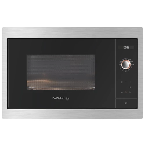 De Dietrich beépíthető mikrohullámú sütő, 26 l, 2 autom. sütőfunk., LCD kijelző, fekete üveg inox kerettel, réz díszítés