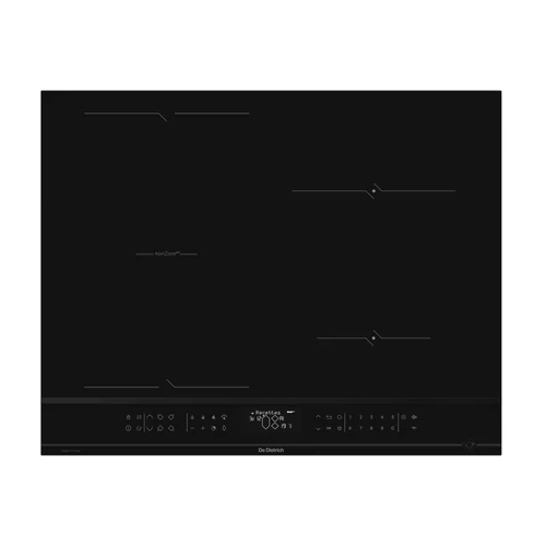 De Dietrich indukciós főzőlap, 65 cm, 4 zóna (1 horiZone), LCD, elszívó párosítás, hőmérő szonda, infinite black
