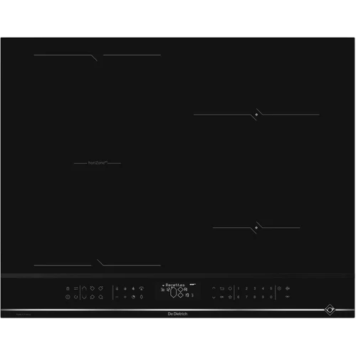 De Dietrich indukciós főzőlap, 65 cm, 4 zóna (1 horiZone), LCD, elszívó párosítás, hőmérő szonda, stellar steel