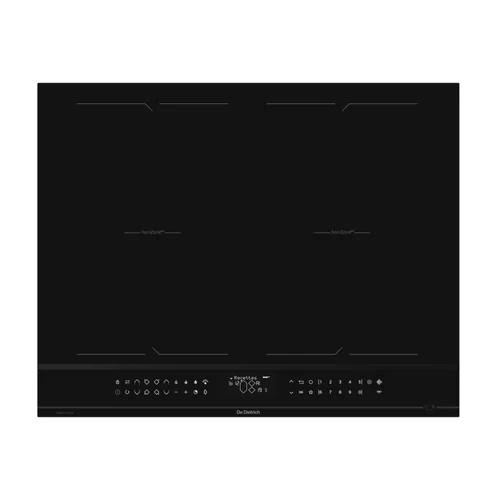 De Dietrich indukciós főzőlap, 65 cm, 4 zóna (2 horiZone), LCD, elszívó párosítás, hőmérő szonda, infinite black