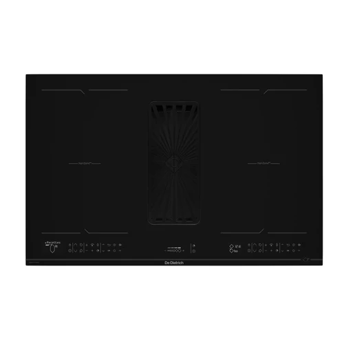 De Dietrich páraelszívóval integrált indukciós főzőlap, 80 cm, 4 zóna (2 horiZone), LCD, hőmérő szonda, infinite black