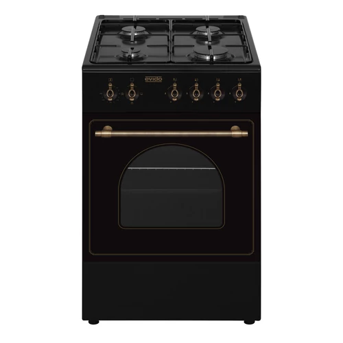 EVIDO FREE GE55A gáz tűzhely,elektromos sütő,rusztikus, 60 l,antracit/bronz,50*55cm