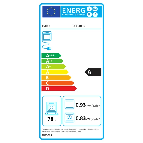 EVIDO LEVEL 60X multifunkciós sütő, inox