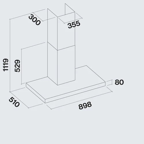 FALMEC PLANE NO-DROP fali páraelszívó, 90 cm, fekete