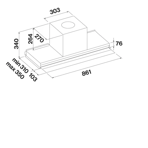 FALMEC VIRGOLA NO-DROP COMFORT beépíthető páraelszívó, 90 cm, inox