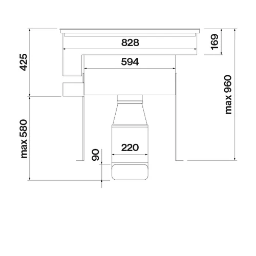 Falmec BRERA 89 cm indukciós főzőlap beépített elszívóval, matt fekete, fehér LED, 2x2 bridge zóna