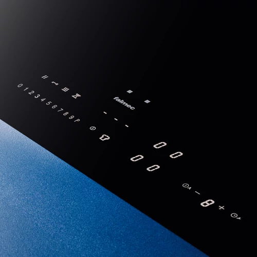 Falmec BRERA 89 cm indukciós főzőlap beépített elszívóval, matt fekete, fehér LED, 2x2 bridge zóna