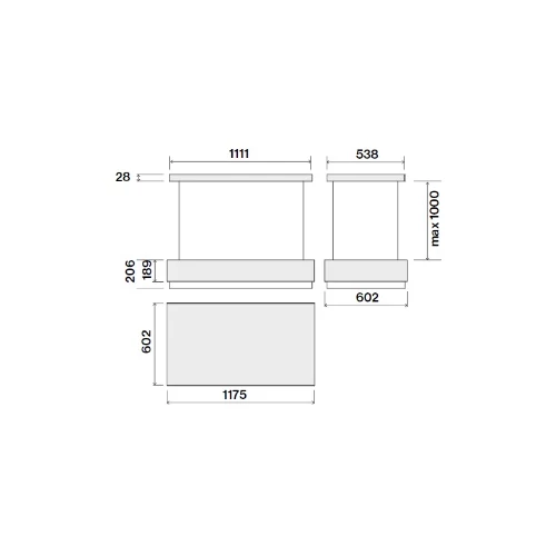 FALMEC LEVANTE sziget páraelszívó, 120 cm, grafitszürke üveg