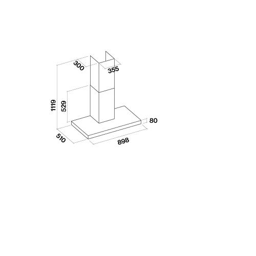 FALMEC PLANE NO-DROP fali páraelszívó, 90 cm, inox