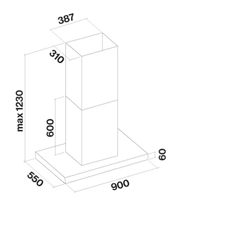 FALMEC PLANE NRS PLUS sziget páraelszívó, 90 cm, fekete