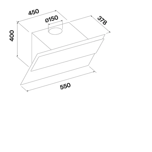 FALMEC VERSO fali páraelszívó, 55 cm, szürke üveg