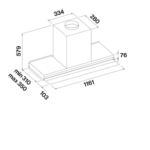 FALMEC VIRGOLA TOUCH NRS beépíthető páraelszívó, 120 cm, fekete