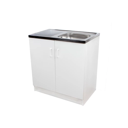 Komplett mosogató szekrény 80x50, nyílajtós, 1med.tál, fehér front