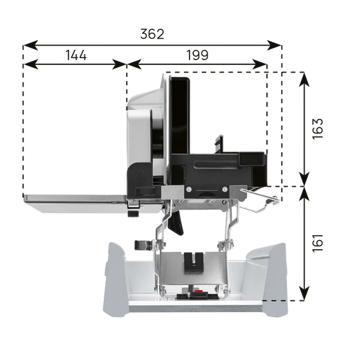 RITTER beépíthető szeletelőgép,jobbosvágófelülettel, min. 30 cm-es fiókba