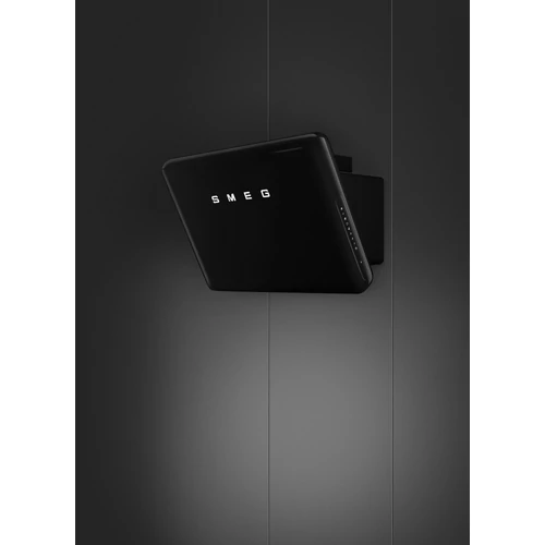 SMEG 50-ES ÉVEK RETRO design vertikális fali páraelszívó, 75 cm, fekete