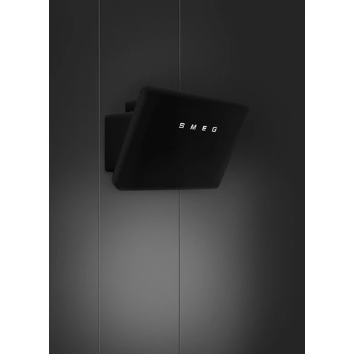 SMEG 50-ES ÉVEK RETRO design vertikális fali páraelszívó, 75 cm, matt fekete