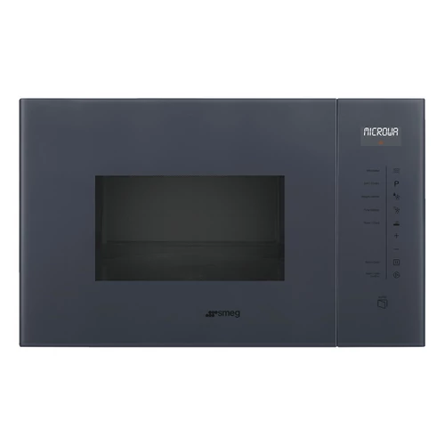 SMEG BEÉPÍTHETŐ MIKROHULLÁMÚ SÜTŐ, Linea design, 25 liter, neptune szürke üveg