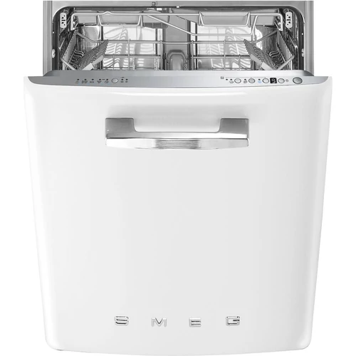 SMEG BEÉPÍTHETŐ MOSOGATÓGÉP, retro, 60 cm, 13 teríték, 10 funkció, 7 hőmérséklet, fehér front