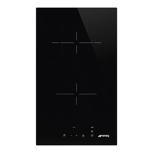 SMEG DOMINO KERÁMIA FŐZŐLAP, Universal design, 30 cm, 2 főzőzóna, fekete üveg