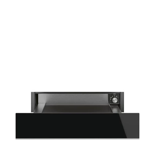 SMEG EDÉNYMELEGÍTŐ FIÓK, Dolce Stil Novo,kiegészítő a 45 cm-es kompakt sütőkhöz, fekete üveg/inox, fogantyú nélküli