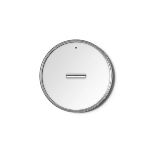 SMEG EDÉNY FEDŐ, 30 cm átmérő, edzett üveg, rozsdamentes acél peremmel és fogantyúval