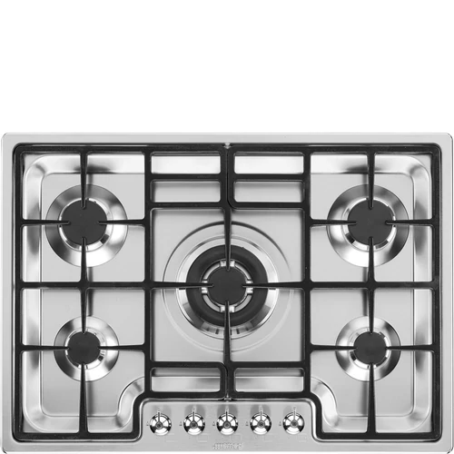 SMEG GÁZ FŐZŐLAP,Classic/Linea ,72cm,munkalapszintű,4 normál+3,9 kW-os WOK égő,szálcsisz.rm.acél