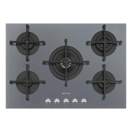 SMEG GÁZ FŐZŐLAP,Linea,72 cm,4 db normál + 1 db 4,0 kW-os WOK,automatikus szikragyújtás,LPG,tükörüveg